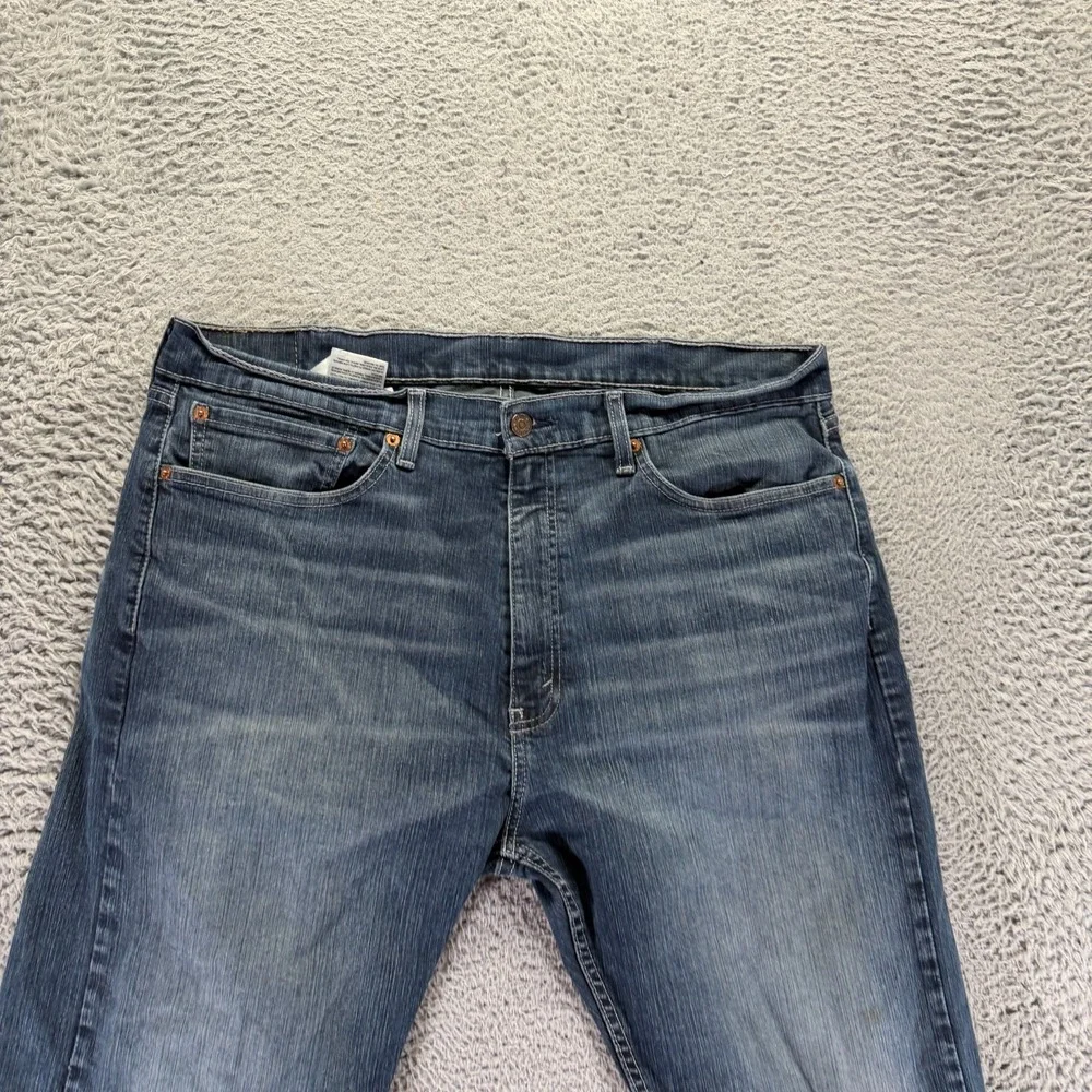 Levi's 505 Jeans Men 38x30 Blue Cotton Denim Straight Leg Workwear Faded Stretch